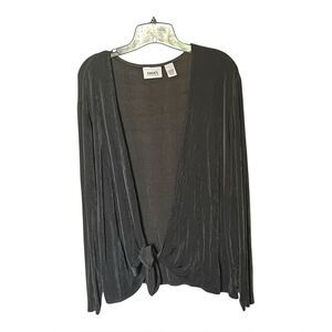 Chico's Travelers Black Tie Front Long Sleeve Cardigan Jacket Size 3 or X Large